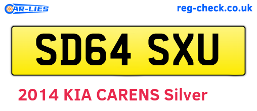 SD64SXU are the vehicle registration plates.