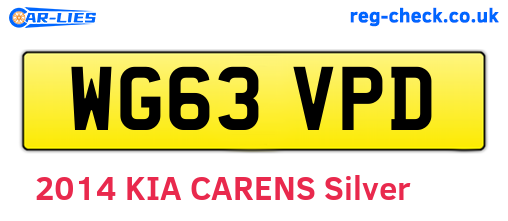 WG63VPD are the vehicle registration plates.