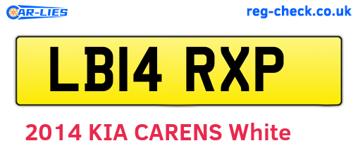 LB14RXP are the vehicle registration plates.