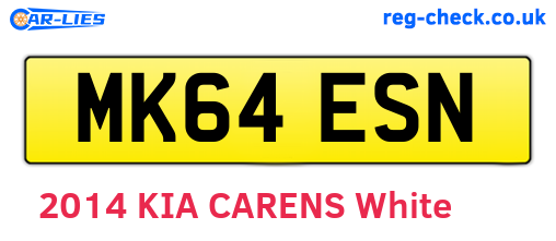 MK64ESN are the vehicle registration plates.