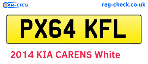 PX64KFL are the vehicle registration plates.