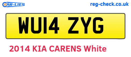 WU14ZYG are the vehicle registration plates.