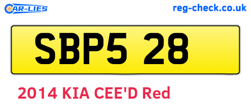 SBP528 are the vehicle registration plates.