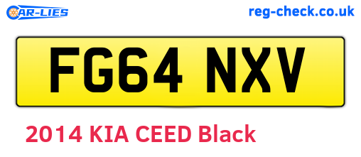 FG64NXV are the vehicle registration plates.