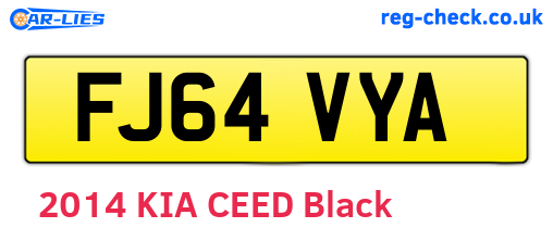FJ64VYA are the vehicle registration plates.