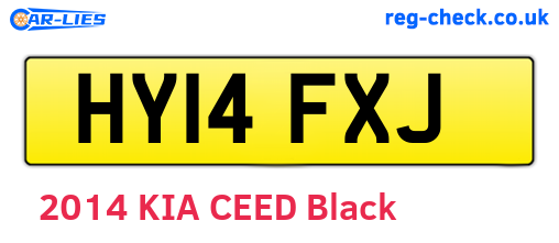HY14FXJ are the vehicle registration plates.
