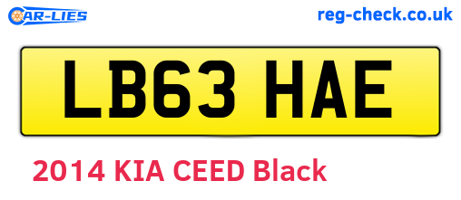 LB63HAE are the vehicle registration plates.