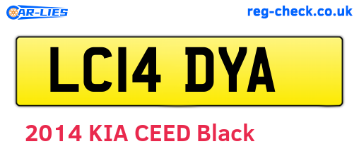 LC14DYA are the vehicle registration plates.
