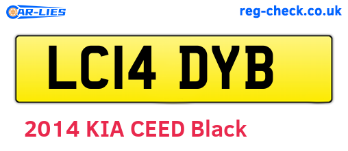 LC14DYB are the vehicle registration plates.