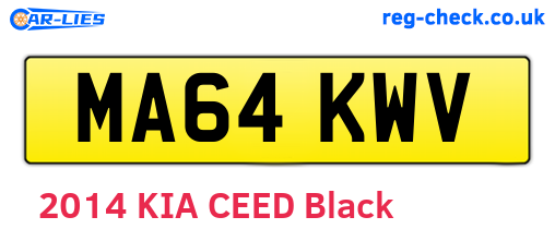 MA64KWV are the vehicle registration plates.