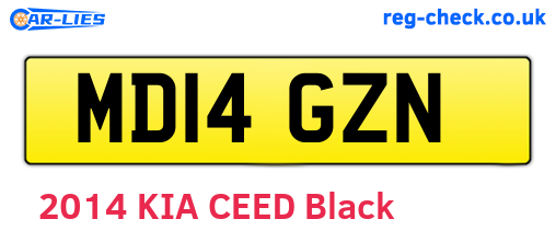 MD14GZN are the vehicle registration plates.