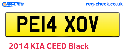 PE14XOV are the vehicle registration plates.