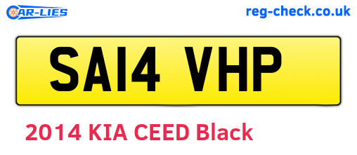 SA14VHP are the vehicle registration plates.