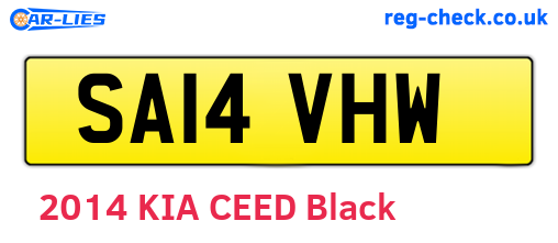 SA14VHW are the vehicle registration plates.