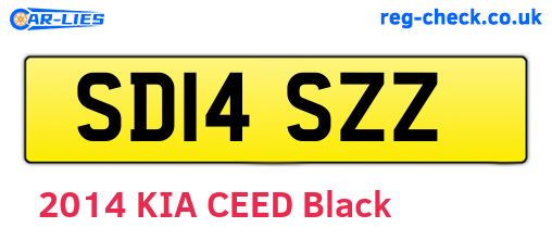 SD14SZZ are the vehicle registration plates.