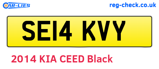 SE14KVY are the vehicle registration plates.