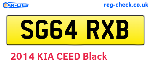 SG64RXB are the vehicle registration plates.