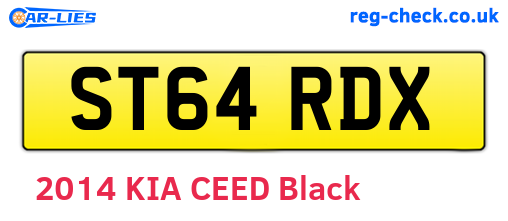 ST64RDX are the vehicle registration plates.
