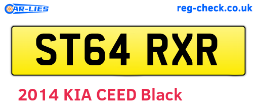 ST64RXR are the vehicle registration plates.