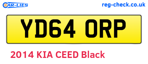 YD64ORP are the vehicle registration plates.