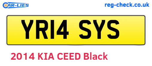 YR14SYS are the vehicle registration plates.
