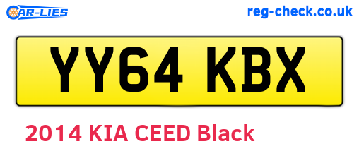YY64KBX are the vehicle registration plates.
