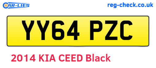 YY64PZC are the vehicle registration plates.