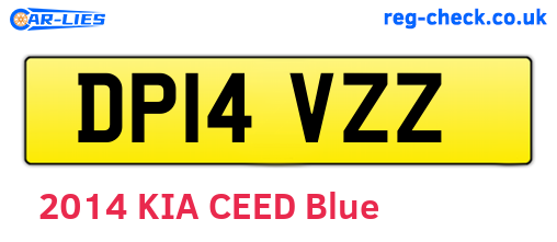 DP14VZZ are the vehicle registration plates.