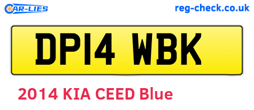 DP14WBK are the vehicle registration plates.