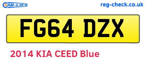 FG64DZX are the vehicle registration plates.