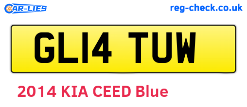 GL14TUW are the vehicle registration plates.