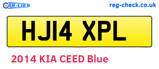 HJ14XPL are the vehicle registration plates.