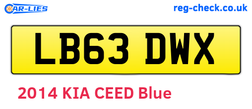 LB63DWX are the vehicle registration plates.