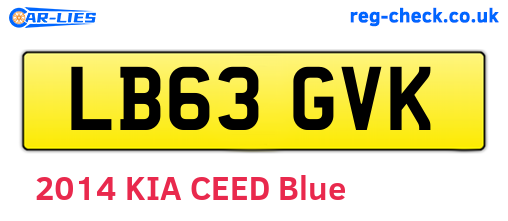 LB63GVK are the vehicle registration plates.