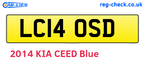 LC14OSD are the vehicle registration plates.