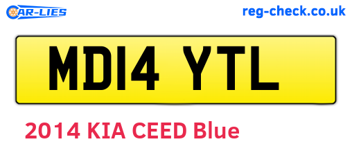 MD14YTL are the vehicle registration plates.