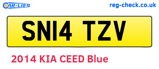SN14TZV are the vehicle registration plates.