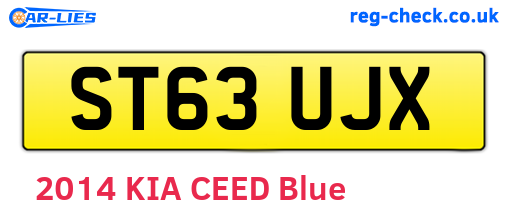 ST63UJX are the vehicle registration plates.