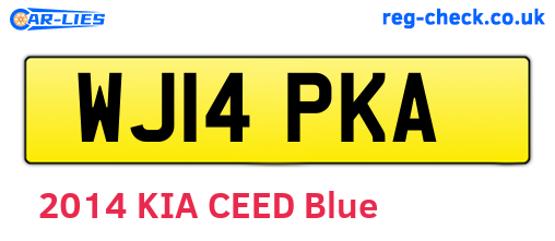 WJ14PKA are the vehicle registration plates.