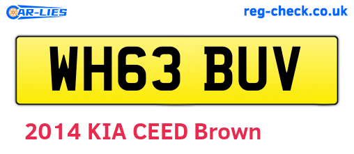 WH63BUV are the vehicle registration plates.
