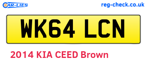 WK64LCN are the vehicle registration plates.