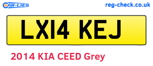 LX14KEJ are the vehicle registration plates.