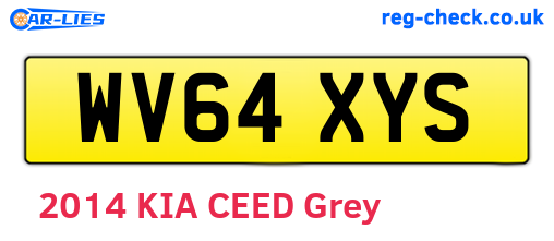 WV64XYS are the vehicle registration plates.