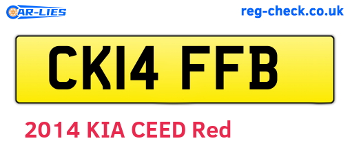 CK14FFB are the vehicle registration plates.