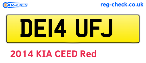 DE14UFJ are the vehicle registration plates.