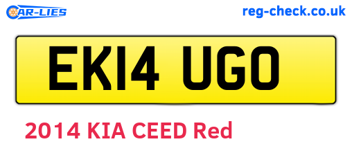 EK14UGO are the vehicle registration plates.
