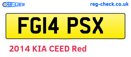 FG14PSX are the vehicle registration plates.