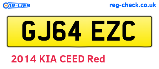 GJ64EZC are the vehicle registration plates.