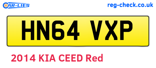 HN64VXP are the vehicle registration plates.