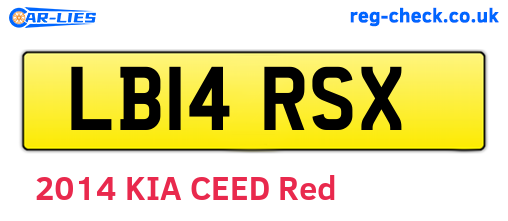 LB14RSX are the vehicle registration plates.